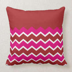 Bold Colorful Chevron Zigzag Pattern Red Hot Pink Throw Pillow