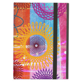 Bold Colorful Funky Spirographs and Stripes iPad Cases