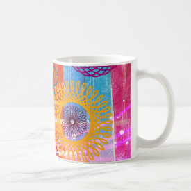 Bold Colorful Funky Spirographs and Stripes Mugs