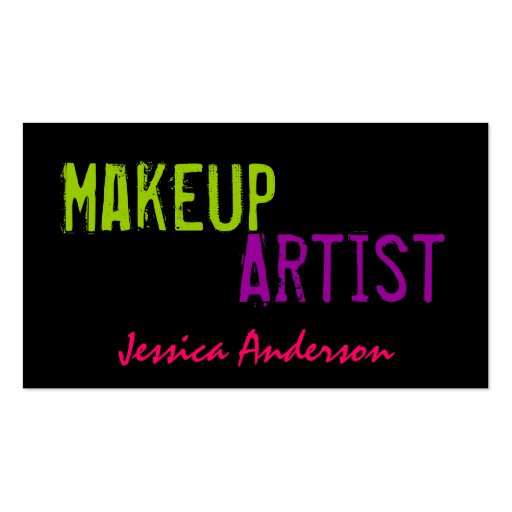 Bold & Colorful Makeup Artist Business Card (front side)