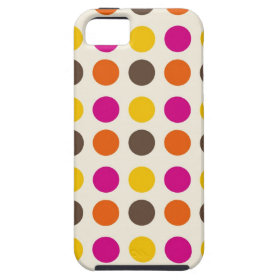 Bold Colorful Orange Pink Yellow Brown Polka Dots iPhone 5 Cases