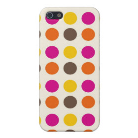 Bold Colorful Orange Pink Yellow Brown Polka Dots Covers For iPhone 5