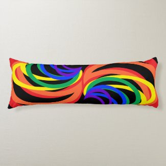 Bold Colorful Rainbow Crescents Body Pillow