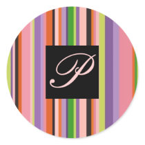 Bold Colorful Stripes Letter P - Customize stickers by Initialreaction Bold Colorful Stripes Letter P - Customize stickers