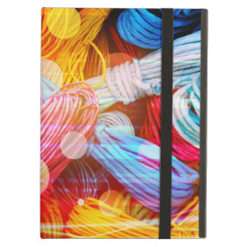 Bold Colorful Yarn Threads and Light Beams iPad Folio Cases