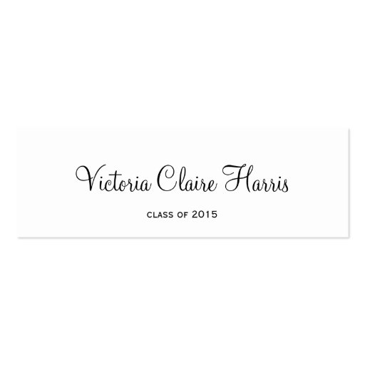 Bold cursive graduation insert class of name card business card (front side)