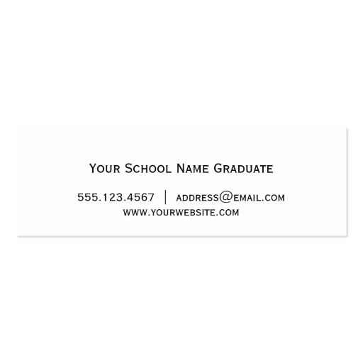 Bold cursive graduation insert class of name card business card (back side)