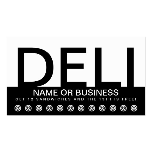bold DELI customer loyalty card Business Card