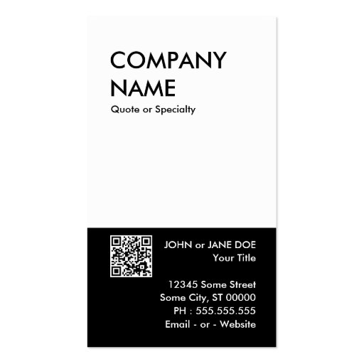bold design your own QR code Business Card Template (front side)