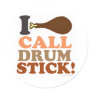 Bold Drumstick Round Stickers