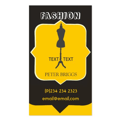 Bold Fashion Industry Crafts Business Card Templates (front side)