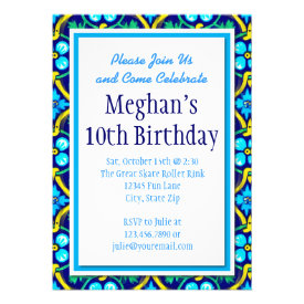 Bold Floral Pattern Birthday Party Invitations