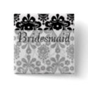 bold flower black and white damask