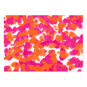 Bold Girly Hot Pink Fuchsia Orange Paint Splashes Business Card