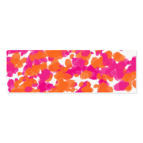 Bold Girly Hot Pink Fuchsia Orange Paint Splashes Business Cards