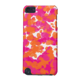 Bold Girly Hot Pink Fuchsia Orange Paint Splashes iPod Touch (5th Generation) Case
