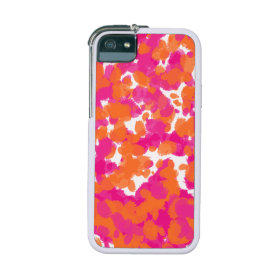 Bold Girly Hot Pink Fuchsia Orange Paint Splashes Cover For iPhone 5/5S
