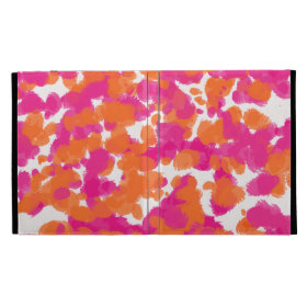 Bold Girly Hot Pink Fuchsia Orange Paint Splashes iPad Cases