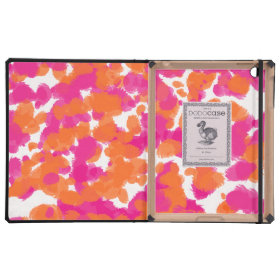 Bold Girly Hot Pink Fuchsia Orange Paint Splashes iPad Cover