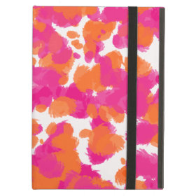 Bold Girly Hot Pink Fuchsia Orange Paint Splashes Case For iPad Air