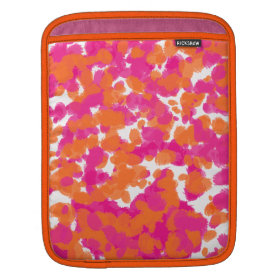 Bold Girly Hot Pink Fuchsia Orange Paint Splashes Sleeve For iPads