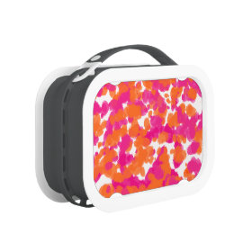 Bold Girly Hot Pink Fuchsia Orange Paint Splashes Yubo Lunchbox