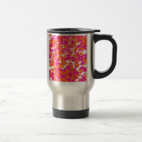 Bold Girly Hot Pink Fuchsia Orange Paint Splashes Coffee Mugs