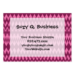 Bold Girly Magenta Pink Chevron Tribal Pattern Business Card