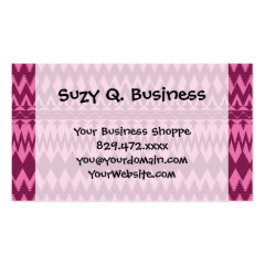 Bold Girly Magenta Pink Chevron Tribal Pattern Business Cards