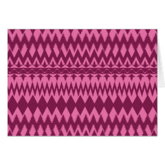 Bold Girly Magenta Pink Chevron Tribal Pattern Greeting Cards
