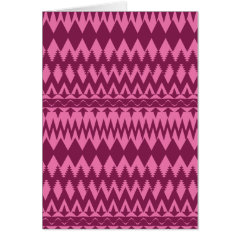 Bold Girly Magenta Pink Chevron Tribal Pattern Cards