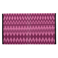 Bold Girly Magenta Pink Chevron Tribal Pattern iPad Folio Cases