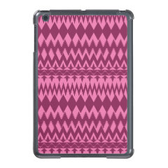 Bold Girly Magenta Pink Chevron Tribal Pattern iPad Mini Cases