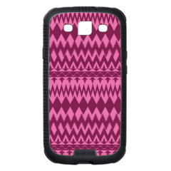 Bold Girly Magenta Pink Chevron Tribal Pattern Samsung Galaxy SIII Covers