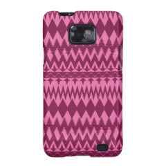 Bold Girly Magenta Pink Chevron Tribal Pattern Samsung Galaxy S2 Cases