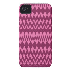 Bold Girly Magenta Pink Chevron Tribal Pattern Case-Mate iPhone 4 Case