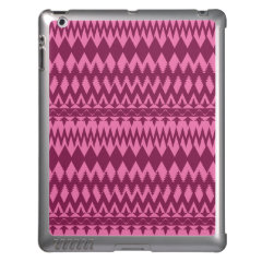 Bold Girly Magenta Pink Chevron Tribal Pattern Case For iPad