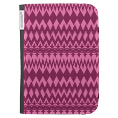 Bold Girly Magenta Pink Chevron Tribal Pattern Kindle Cases