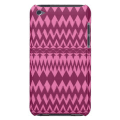 Bold Girly Magenta Pink Chevron Tribal Pattern iPod Case-Mate Case