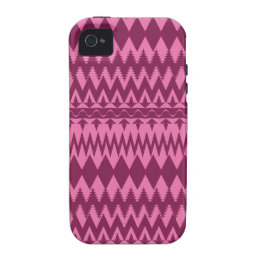 Bold Girly Magenta Pink Chevron Tribal Pattern iPhone 4 Covers