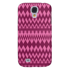 Bold Girly Magenta Pink Chevron Tribal Pattern Samsung Galaxy S4 Case