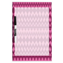 Bold Girly Magenta Pink Chevron Tribal Pattern Dry-Erase Whiteboards