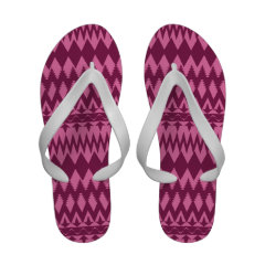 Bold Girly Magenta Pink Chevron Tribal Pattern Sandals