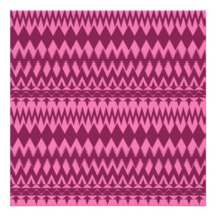 Bold Girly Magenta Pink Chevron Tribal Pattern Invites