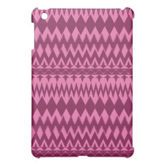 Bold Girly Magenta Pink Chevron Tribal Pattern iPad Mini Covers
