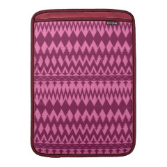 Bold Girly Magenta Pink Chevron Tribal Pattern Sleeve For MacBook Air