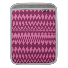 Bold Girly Magenta Pink Chevron Tribal Pattern iPad Sleeve
