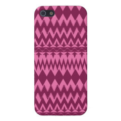 Bold Girly Magenta Pink Chevron Tribal Pattern Covers For iPhone 5