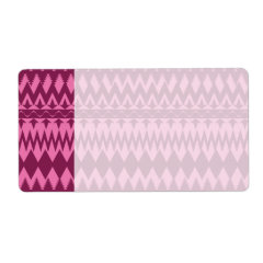 Bold Girly Magenta Pink Chevron Tribal Pattern Custom Shipping Labels