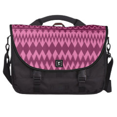 Bold Girly Magenta Pink Chevron Tribal Pattern Laptop Bags